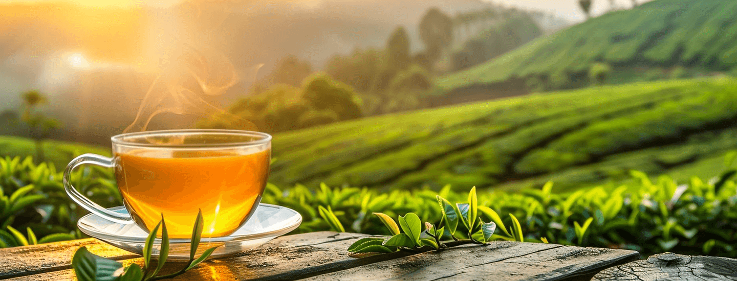 Kenyan tea farm workers harvesting leaves