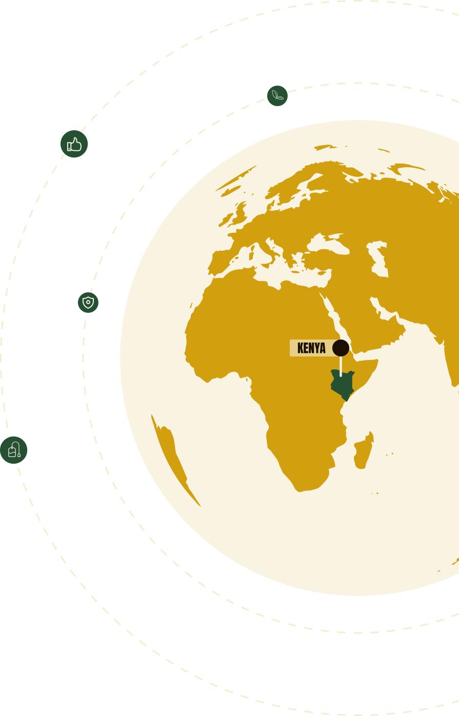 World map highlighting Kenya as the source